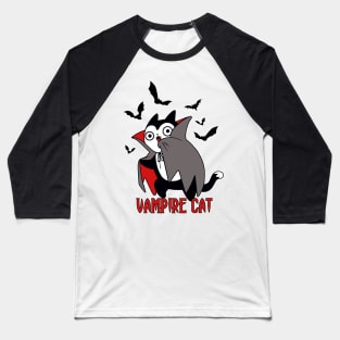 Vampire Cat Baseball T-Shirt